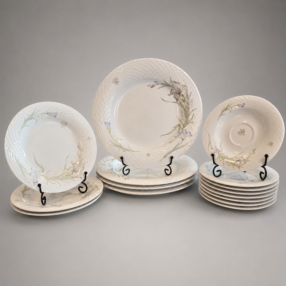 China Pearl Daffodil Dinnerware Set 15 Pc Lot 1980s Plates Saucers Vintage Fine‎
